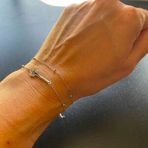 Sterling silver double chain bracelet